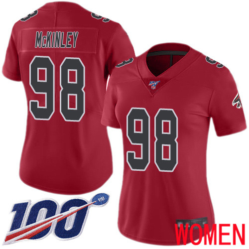 Atlanta Falcons Limited Red Women Takkarist McKinley Jersey NFL Football #98 100th Season Rush Vapor Untouchable->youth nfl jersey->Youth Jersey